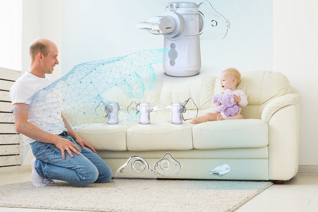 Une machine nébuliseuse à mailles portables avec une fréquence de vibration de 105 à 110 Hz pour la santé pulmonaire